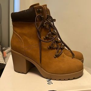 Brown heeled boots